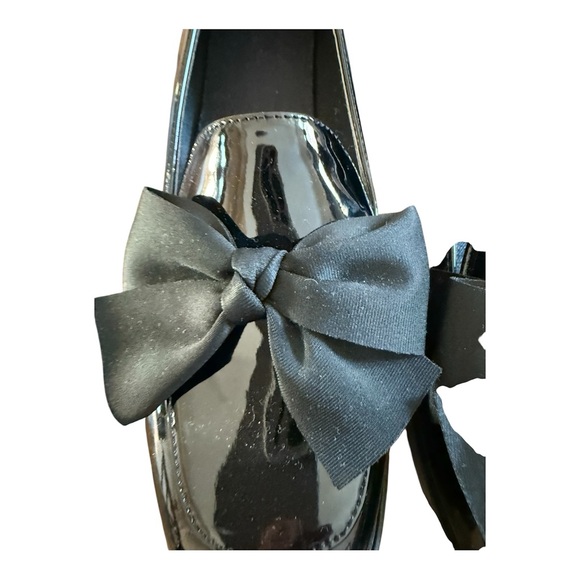 Black patent loafers with bow size 8 NEW - Picture 5 of 10